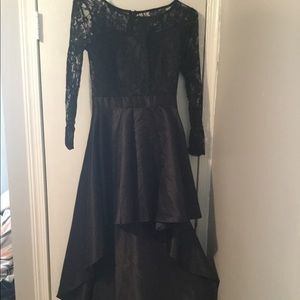 Satin and lace Hi low Prom dress